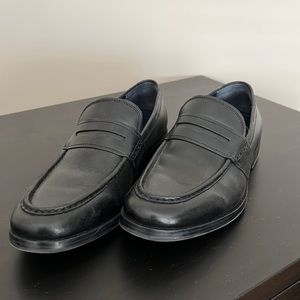 Black cole Haan grand OS slip on leather loafers